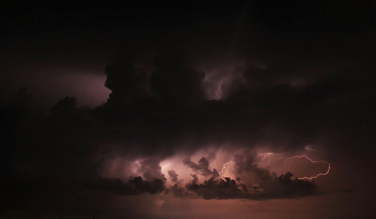 Dark clouds and lightning