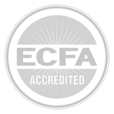 ECFA logo: grey and white circle with grey text inside reading 'ECFA Accredited'.