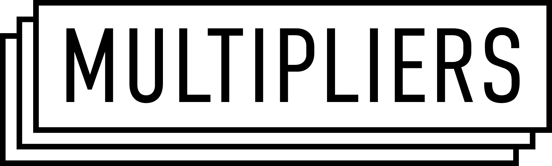 Black text reading 'multipliers' with a black rectangular outline around it.