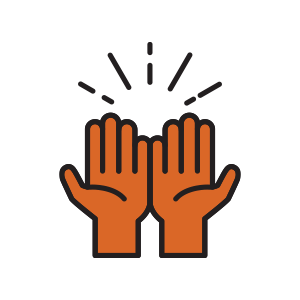 Orange Hands Icon