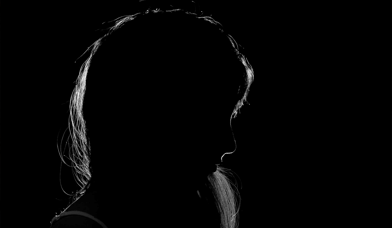 The silhouette of a woman