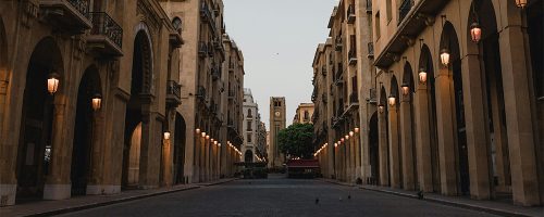Sunsetting on an empty street overseas.