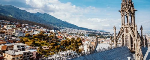 A skyline view of the Sistine Chapel.